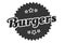 burgers sign. burgers vintage retro label.