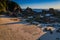 Burgess Beach Aerial Early Morning Seascape and sand drawing