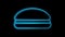 Burgey neon on a black background, vector illustration. neon blue. bright unusual signboard in fast food. icon for the cafe.