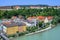 Burghausen town and castle on Salzach river, Germany