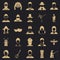 Burgher icons set, simple style