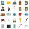 Burglar robber plunderer icons set, flat style