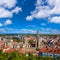 Burgos aerial view skyline with Cathedral in Spain