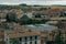 Burgos Cathedral and city panorama at sunrise. Burgos, Castile and Leon, Spain - nov, 2021