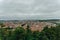 Burgos Cathedral and city panorama at sunrise. Burgos, Castile and Leon, Spain - nov, 2021