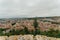 Burgos Cathedral and city panorama at sunrise. Burgos, Castile and Leon, Spain - nov, 2021