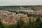 Burgos Cathedral and city panorama at sunrise. Burgos, Castile and Leon, Spain - nov, 2021