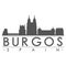 Burgos Spain Europe Silhouette Icon Vector Art Flat Shadow Design Skyline City Silhouette Template Logo