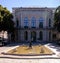 BURGOS, SPAIN - June 29, 2021: View of the old PolisÃ³n recreation hall located on the Paseo del EspolÃ³n in Burgos next to a