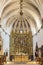 Burgos, Spain - March 13, 2023: Interior of Gothic monastery Cartuja de Miraflores in Burgos, Castilla y Leon, Spain.