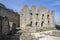 Burgruine Wolfstein old castle ruins with tower, blue sky