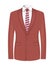 Burgundy man suit with striped tie