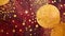 Burgundy and Mustard Painted Dots: Abstract Pattern Background