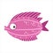 Burgundy And Pink Fantastic Colorful Aquarium Fish, Tropical Reef Aquatic Animal