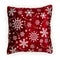Burgundy-red velor christmas pillow on white background