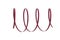 Burgundy satin ribbon on a white background