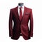 Burgundy Suit On Mannequin Modern Color Splash With Realistic Craftsmanship