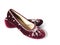 Burgundy velvet flat shoes