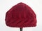 Burgundy wine color knit hat isolated