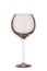 Burgundy wine glass isolated on white background