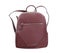 Burgundy women`s backpack isolated on white, top view. Stylish accessory