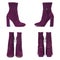 Burgundy women`s boots