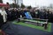 Burial service, relatives giving their last farewell to a late, cemetery