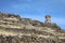 Burial Towers Chullpas at the archaelogical Site of Sillustani. Puno Region. Peru