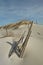Buried sand dune fence and post