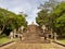 BURIRAM, THAILAND - August 5, 2023: Tourists visit Prasat Khao Phanom Rung is a stone laterite castle.