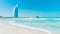 Burj Al Arab hotel in Dubai in front of Jumeirah beach