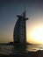 Burj Al Arab Hotel at sunset in Dubai