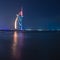 Burj Al Arab at sunset. Dubai, UAE - 15/NOV/2016.