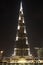 Burj Dubai skyscraper at night time general view