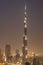 Burj Khalifa at night. Dubai