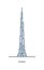 Burj Khalifa skyscraper vector illustration