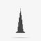 Burj Khalifa tower icon. UAE Dubai symbol. Gray Un