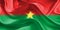 Burkina Faso Flag. Flag of Burkina. Waving Burkina Flags. 3D Realistic Background Illustration in Silk Fabric Textures