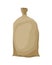 Burlap farmer bag for flour, rice or salt. Farm production in brown textile bale, closed with product inside. Cartoon