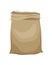 Burlap farmer bag for flour, rice or salt. Farm production in brown textile bale, opened with product inside. Cartoon