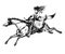 Burlesque horse rider vintage vector illustration