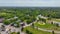 Burlington historic town center aerial view, MA, USA