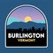 Burlington Vermont with blue background