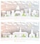 Burlington Vermont and Charleston West Virginia USA City Skyline Set