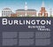 Burlington (Vermont) Skyline with Color Buildings and Copy Space