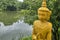 Burmese Boodhist Stachyu Near Pagoda Inside Edan garden