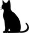 Burmese Cat Black Silhouette Generative Ai