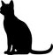 Burmese Cat Black Silhouette Generative Ai