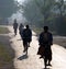 Burmese cycling to work & school