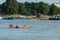 Burmese fishing boat on the River